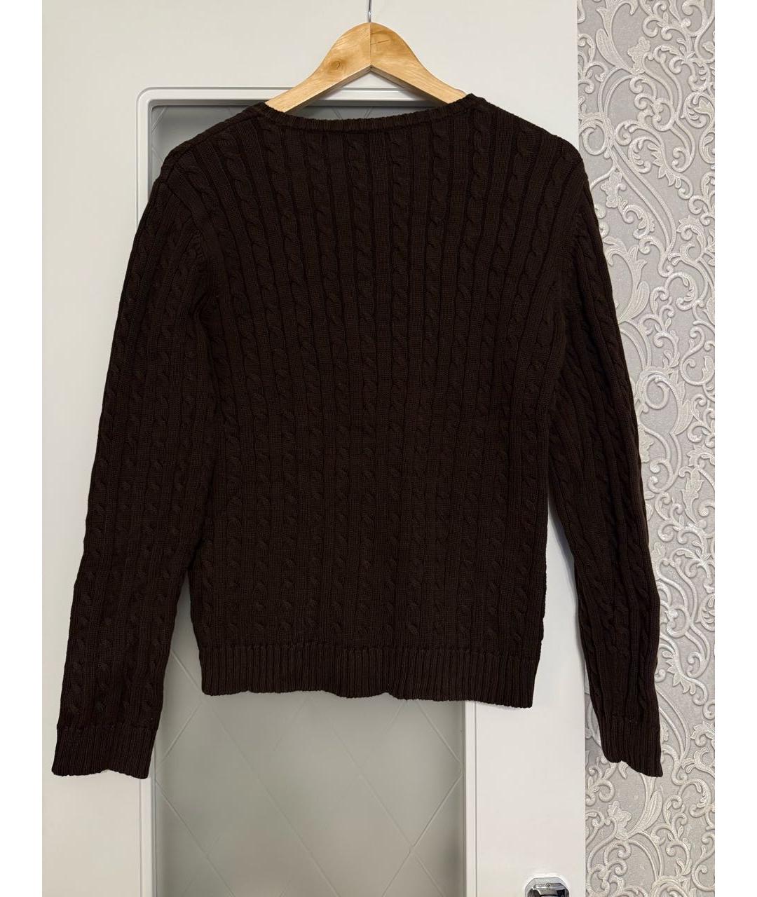 RALPH LAUREN Коричневый хлопковый джемпер / свитер, фото 2