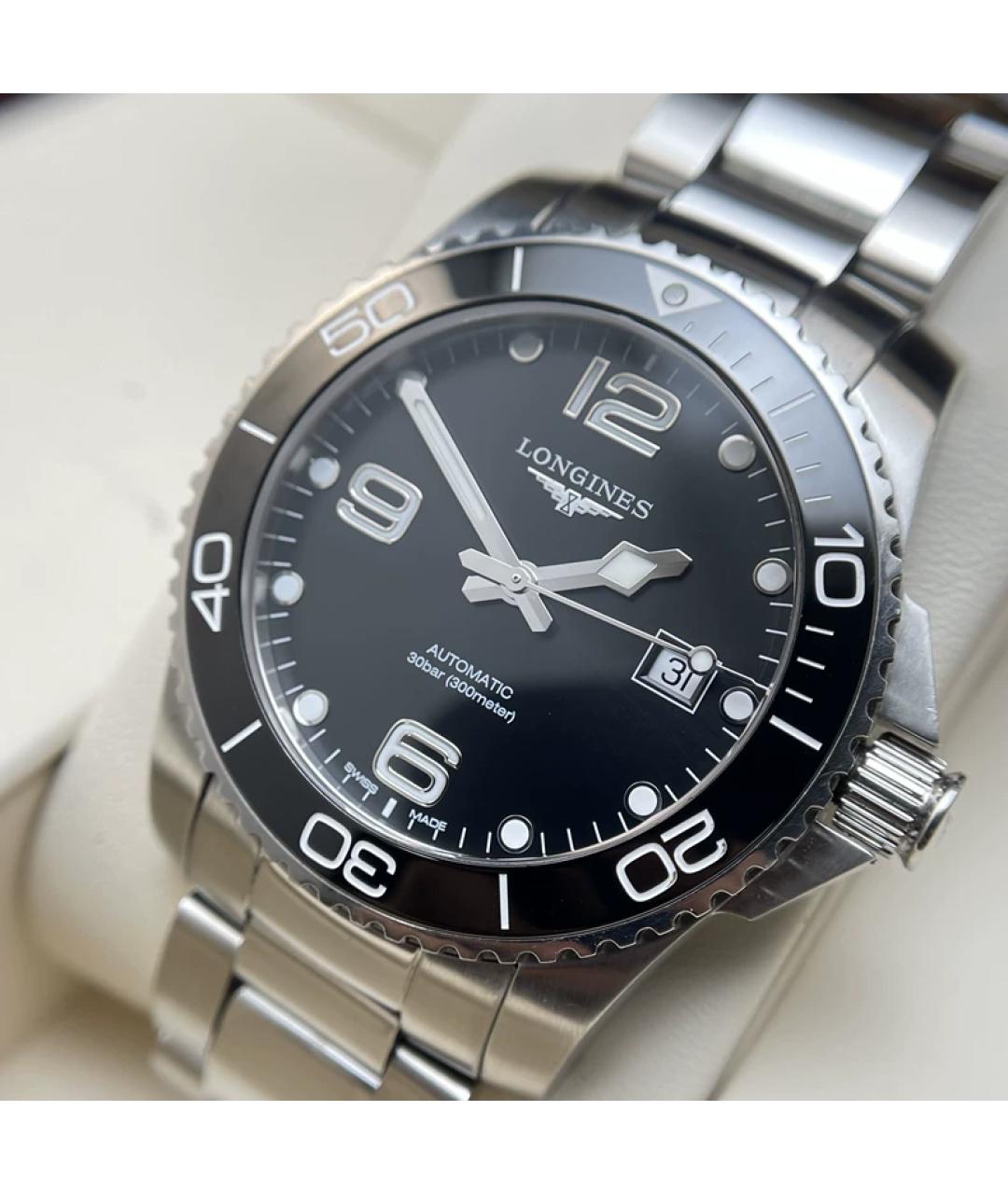 LONGINES Черные металлические часы, фото 2