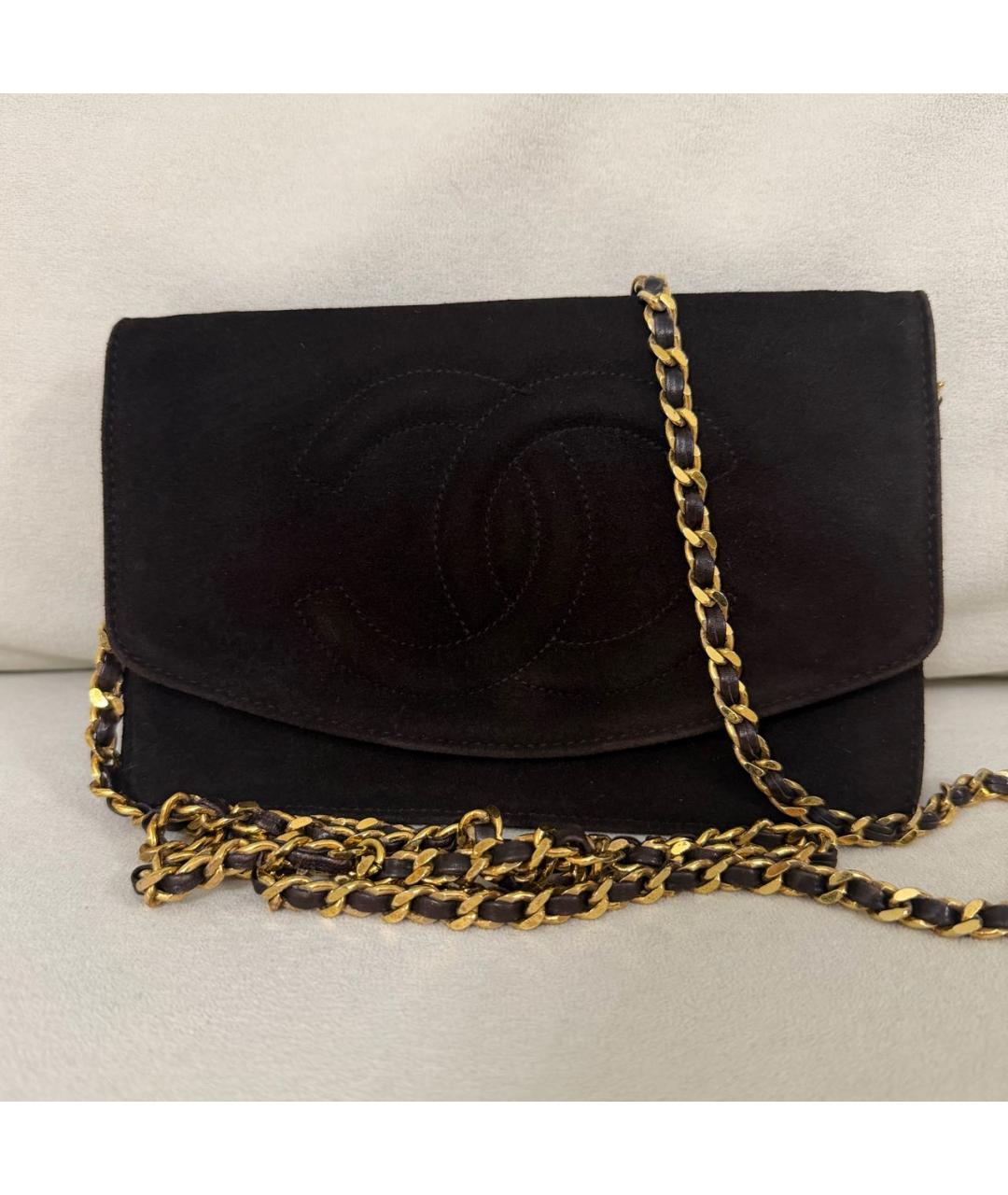 CHANEL Коричневая замшевая сумка через плечо, фото 8