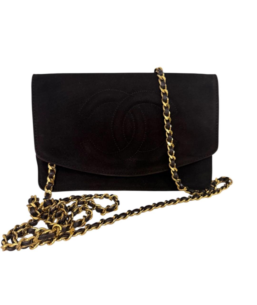 CHANEL Коричневая замшевая сумка через плечо, фото 9