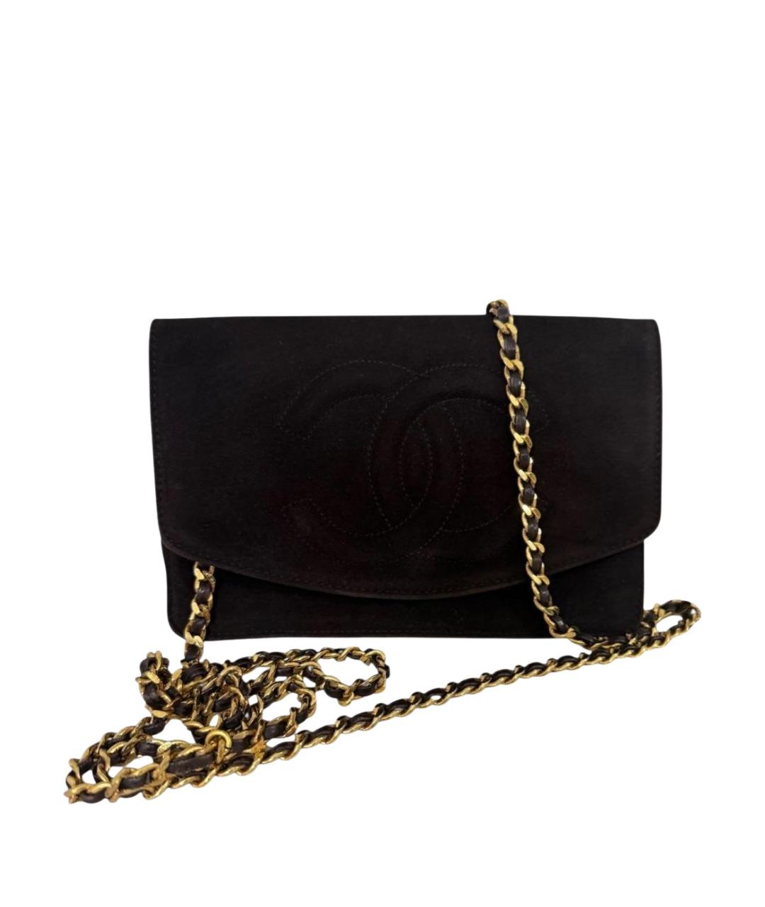 CHANEL Коричневая замшевая сумка через плечо, фото 1