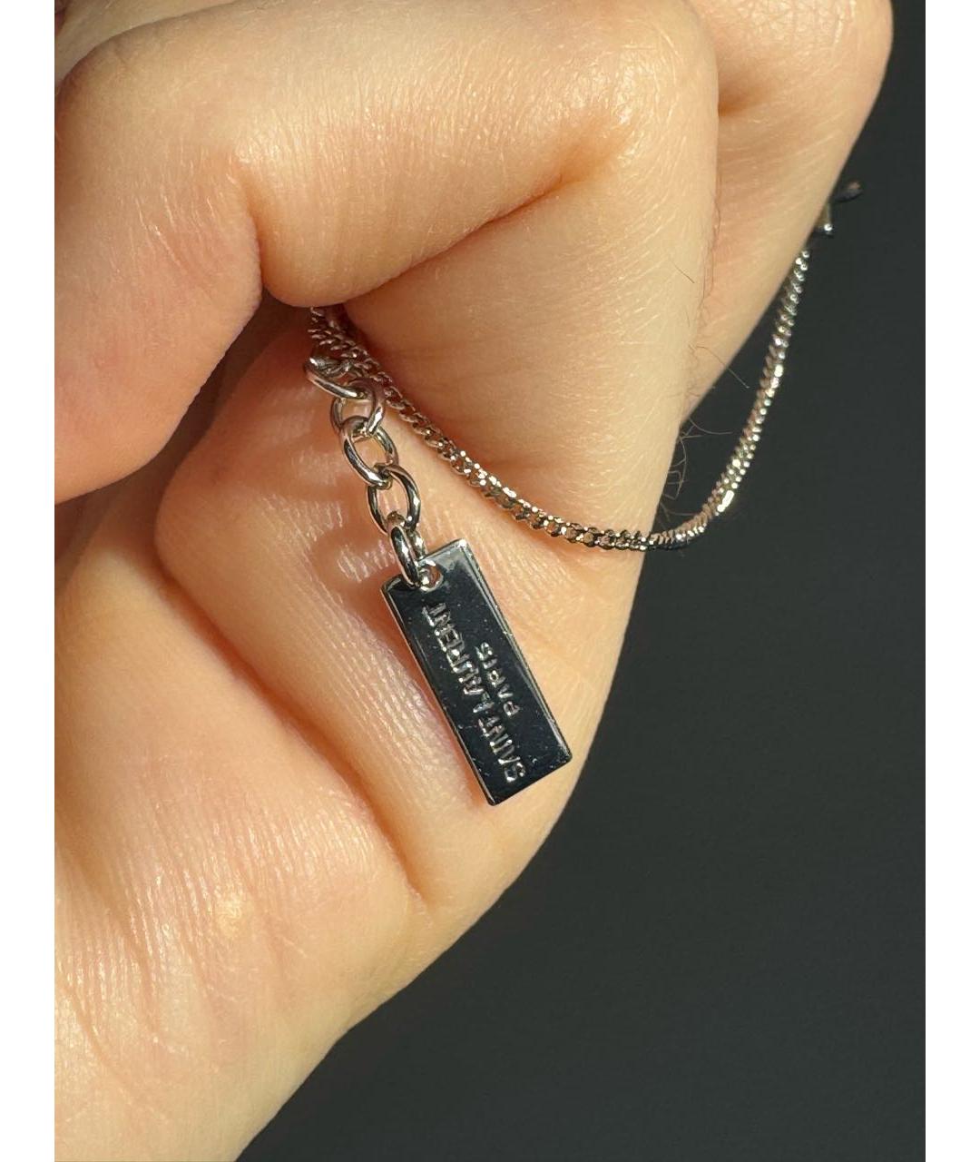 SAINT LAURENT Серебрянный латунный браслет, фото 4