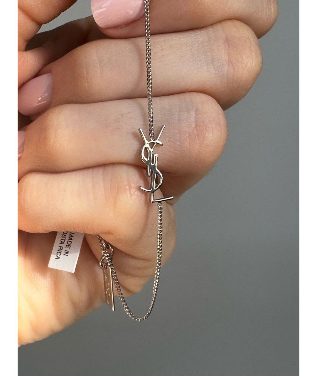 SAINT LAURENT Серебрянный латунный браслет, фото 3