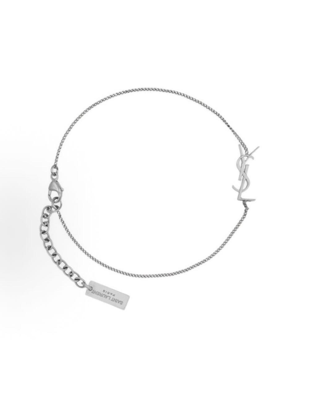 SAINT LAURENT Серебрянный латунный браслет, фото 8