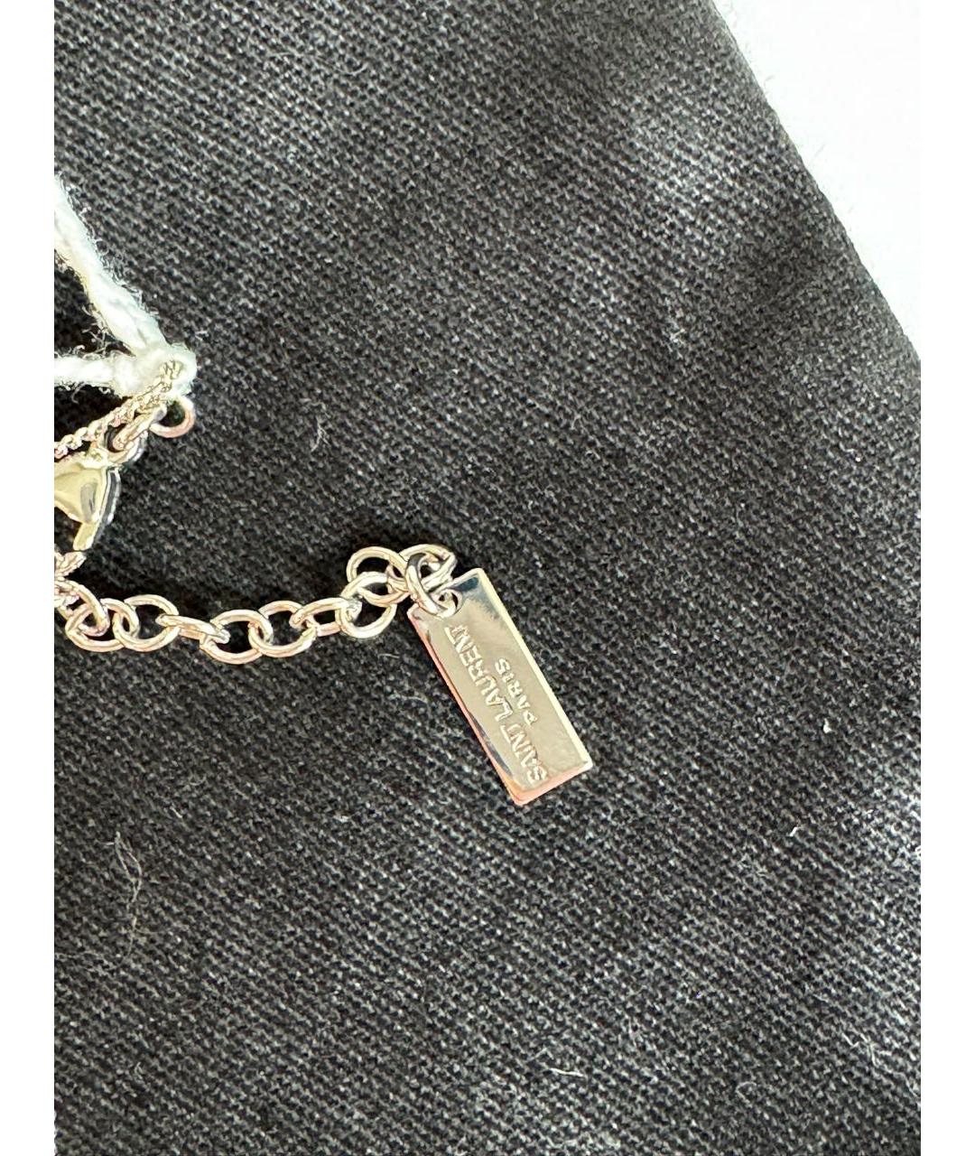 SAINT LAURENT Серебрянный латунный браслет, фото 7