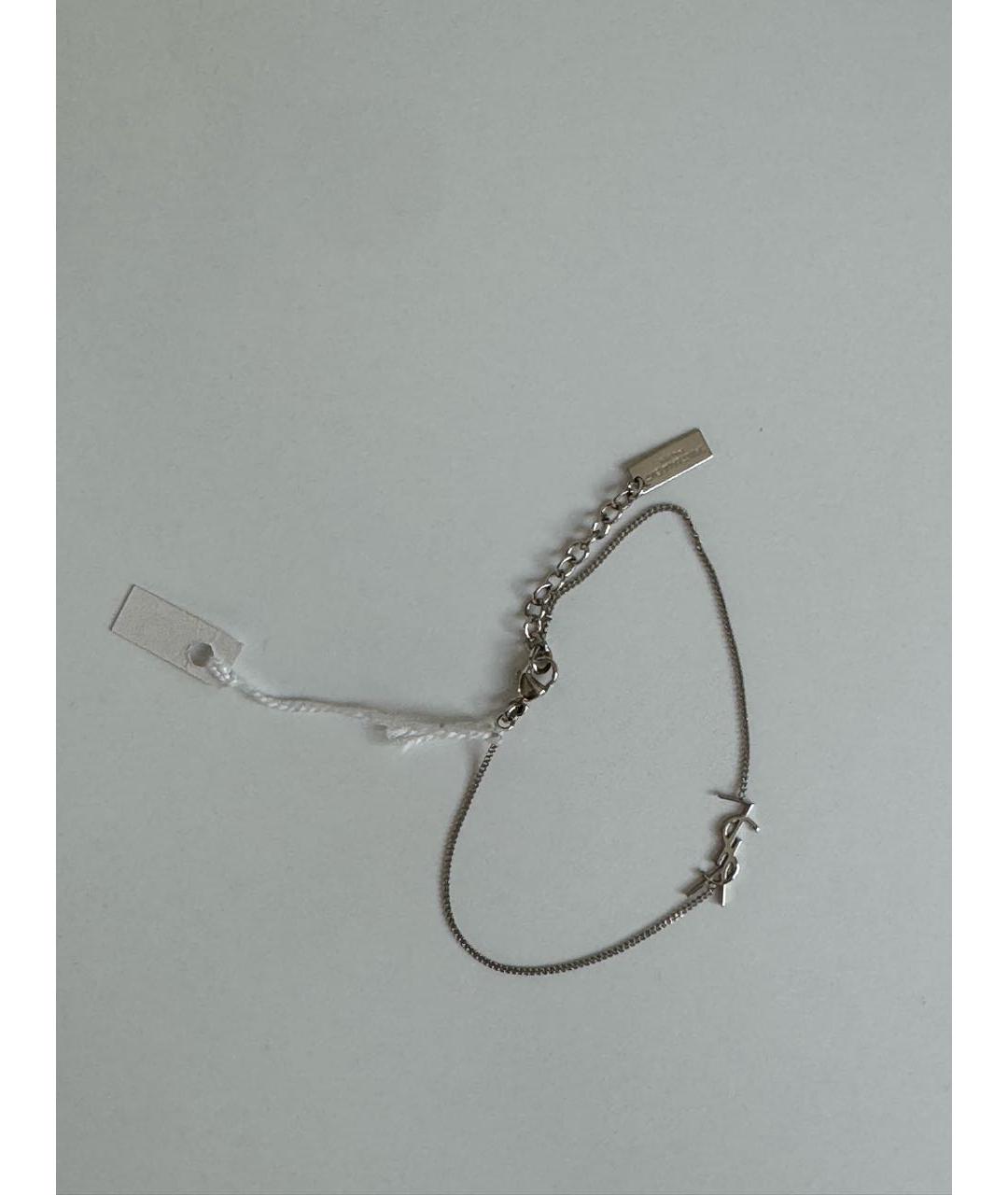 SAINT LAURENT Серебрянный латунный браслет, фото 2