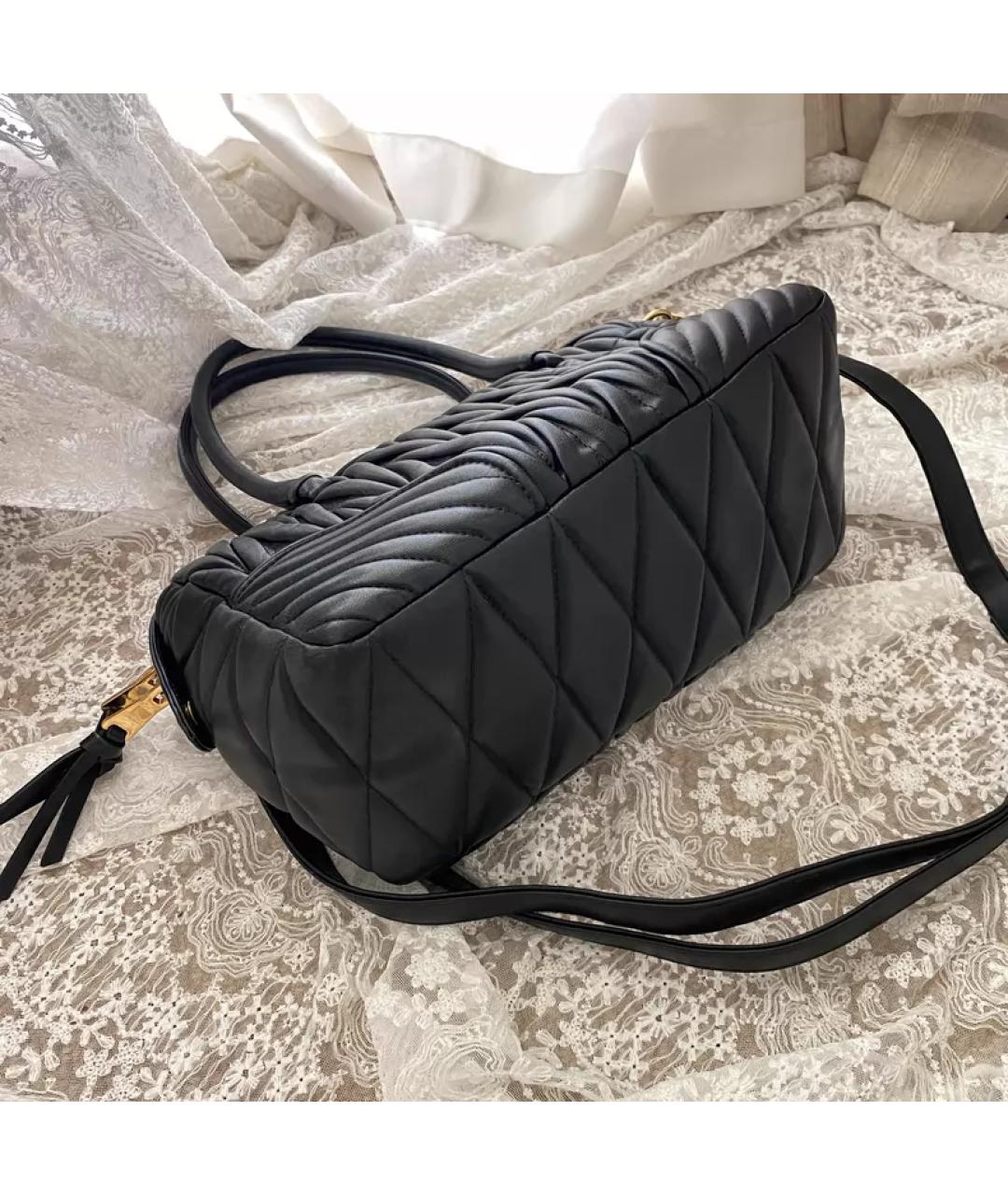 MIU MIU Черная сумка через плечо из искусственной кожи, фото 2