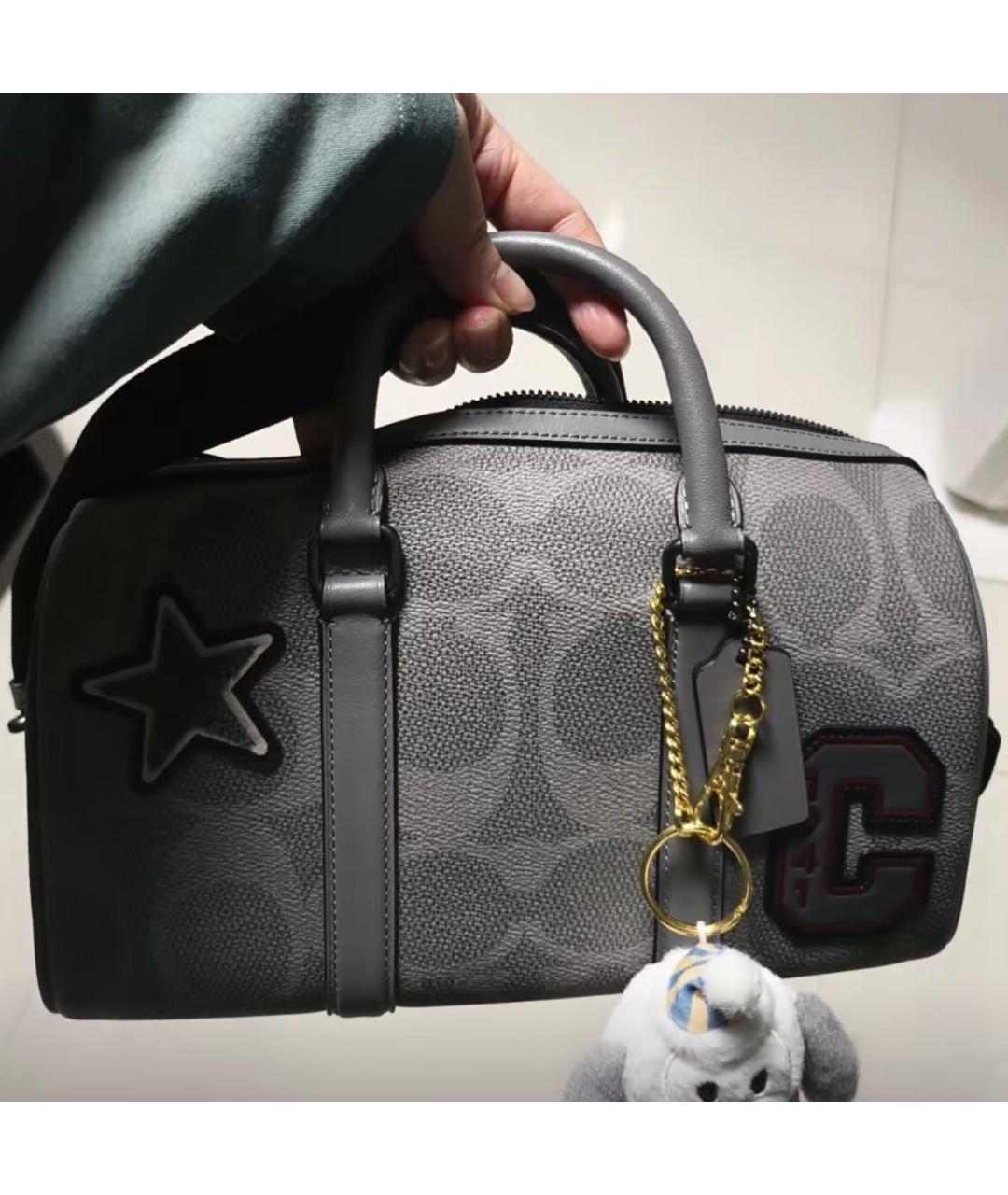 COACH Серая сумка с короткими ручками, фото 7