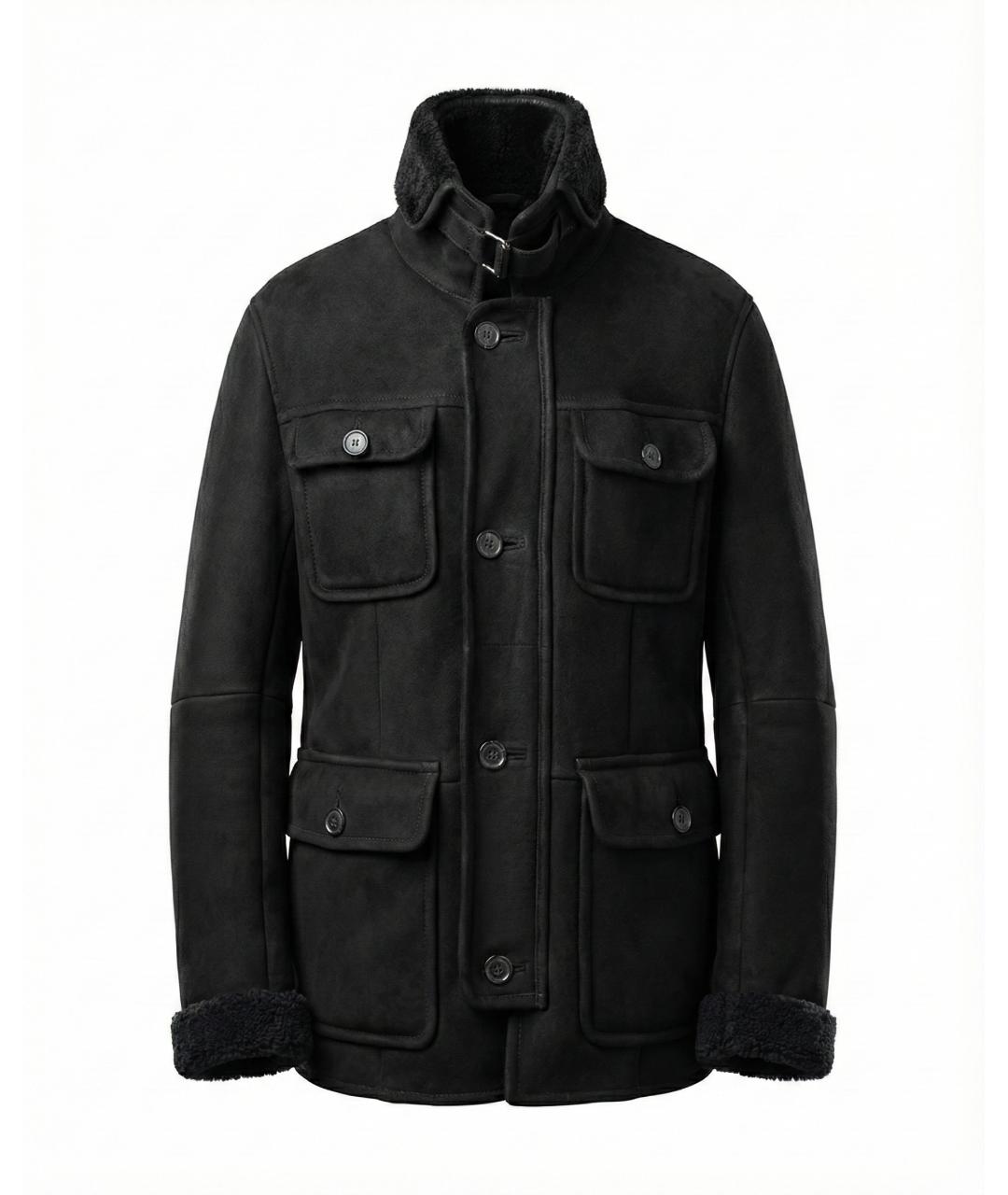 SAINT LAURENT Черная меховая дубленка/шуба, фото 8