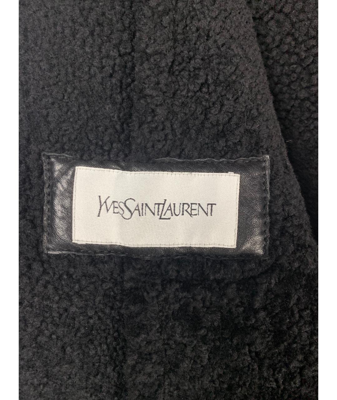 SAINT LAURENT Черная меховая дубленка/шуба, фото 6