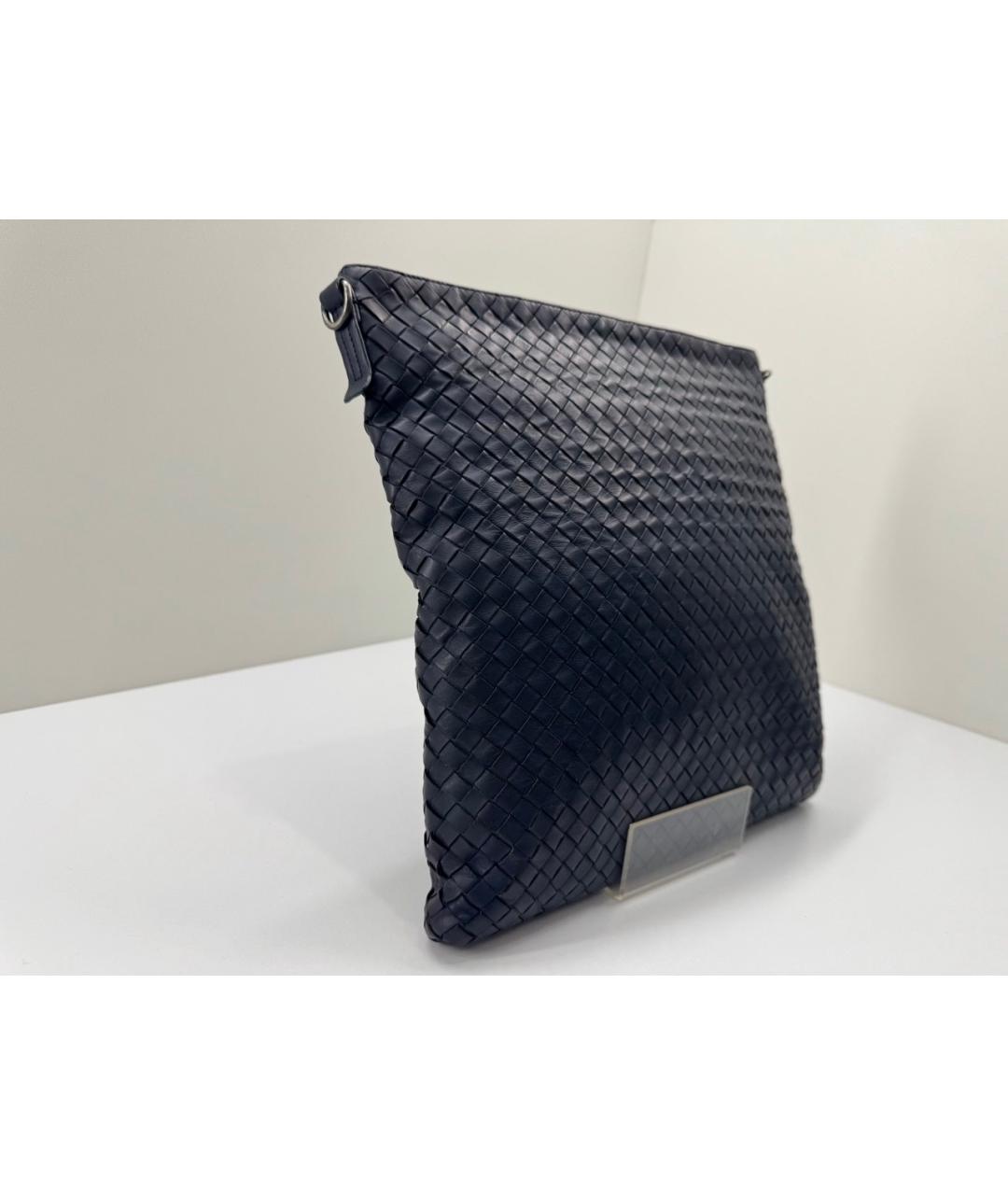BOTTEGA VENETA Синяя кожаная сумка на плечо, фото 5