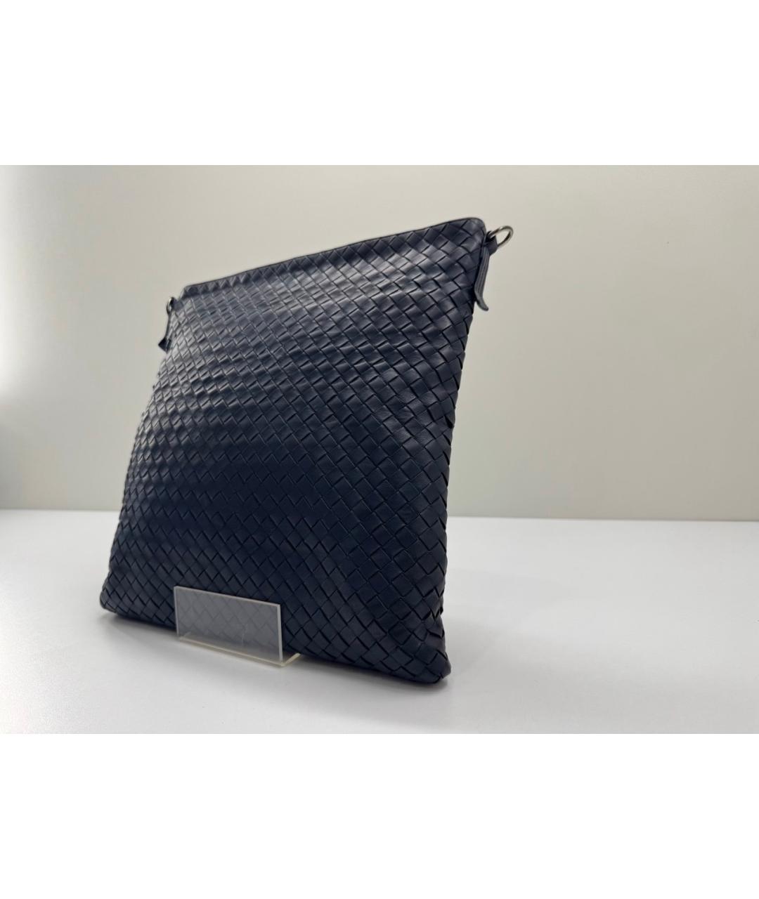 BOTTEGA VENETA Синяя кожаная сумка на плечо, фото 4