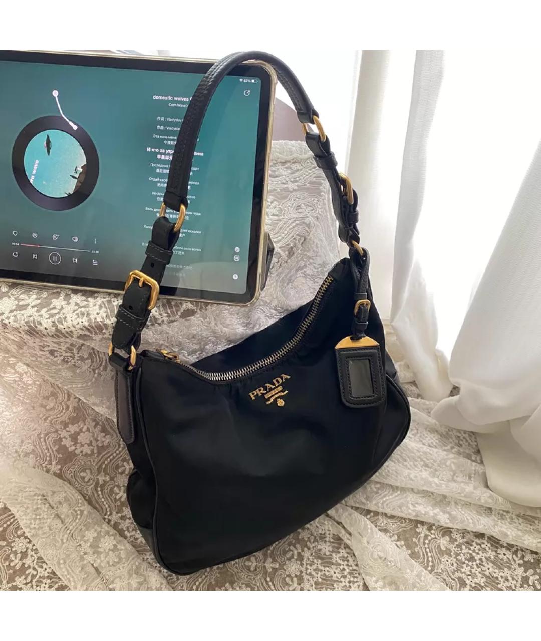PRADA Черная кожаная сумка через плечо, фото 6