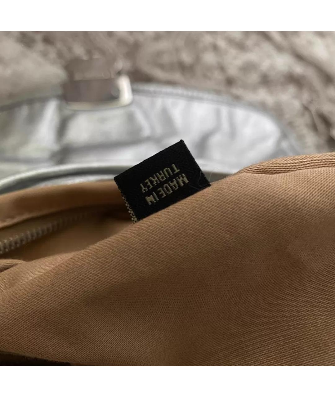 MIU MIU Серебряная кожаная сумка с короткими ручками, фото 6