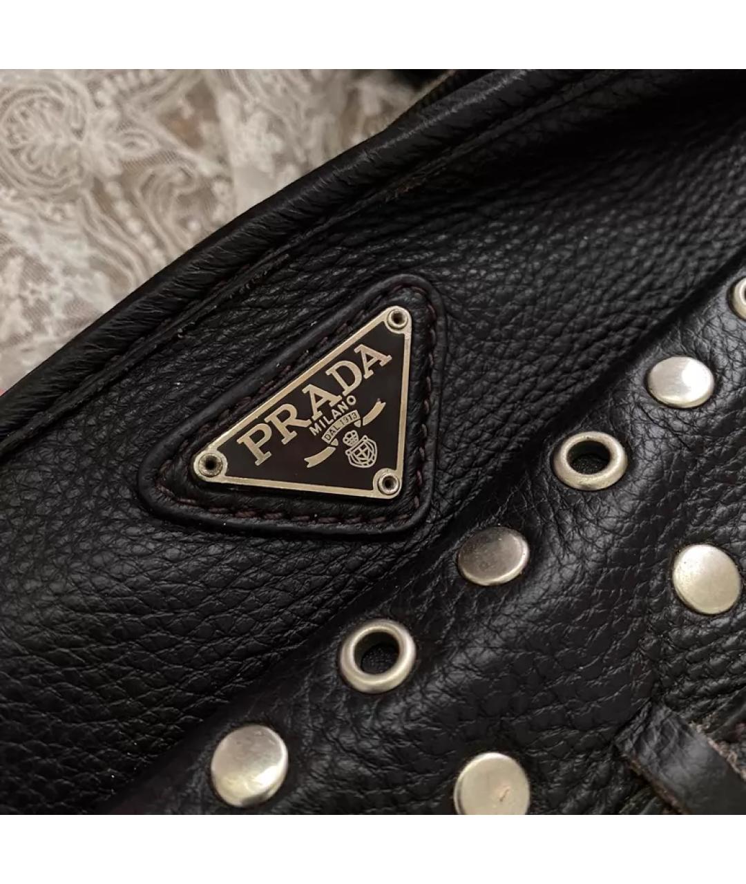 PRADA Черная кожаная сумка через плечо, фото 7