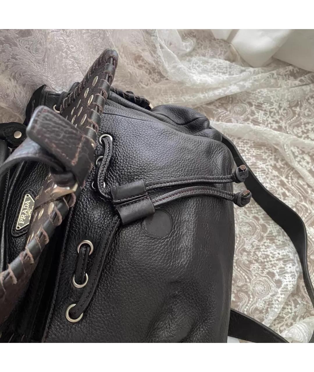 PRADA Черная кожаная сумка через плечо, фото 4