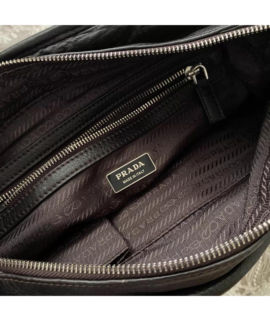 PRADA Черная кожаная сумка через плечо, фото 3