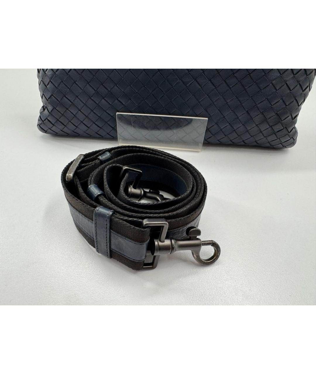 BOTTEGA VENETA Синяя кожаная сумка тоут, фото 8