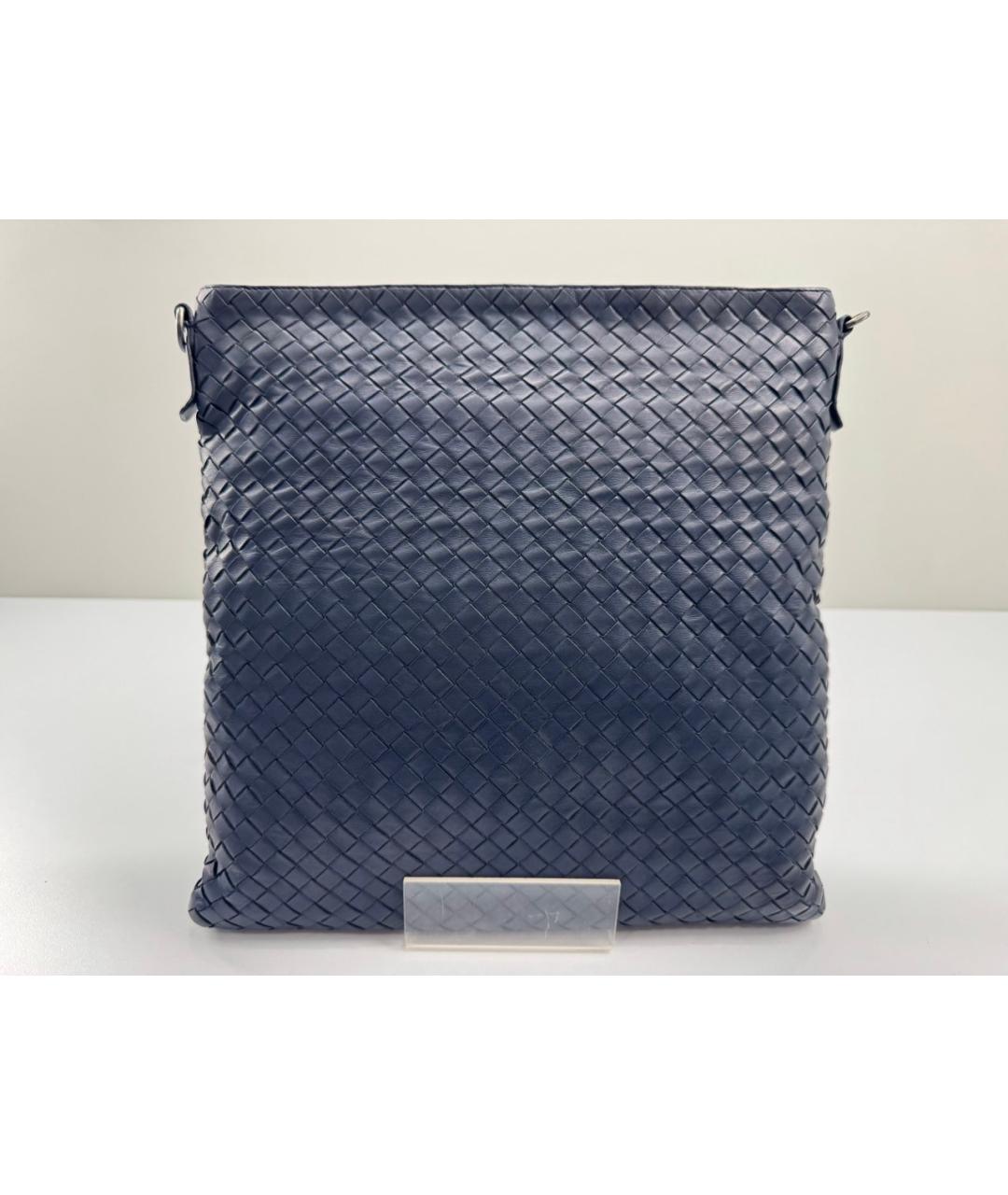 BOTTEGA VENETA Синяя кожаная сумка тоут, фото 2