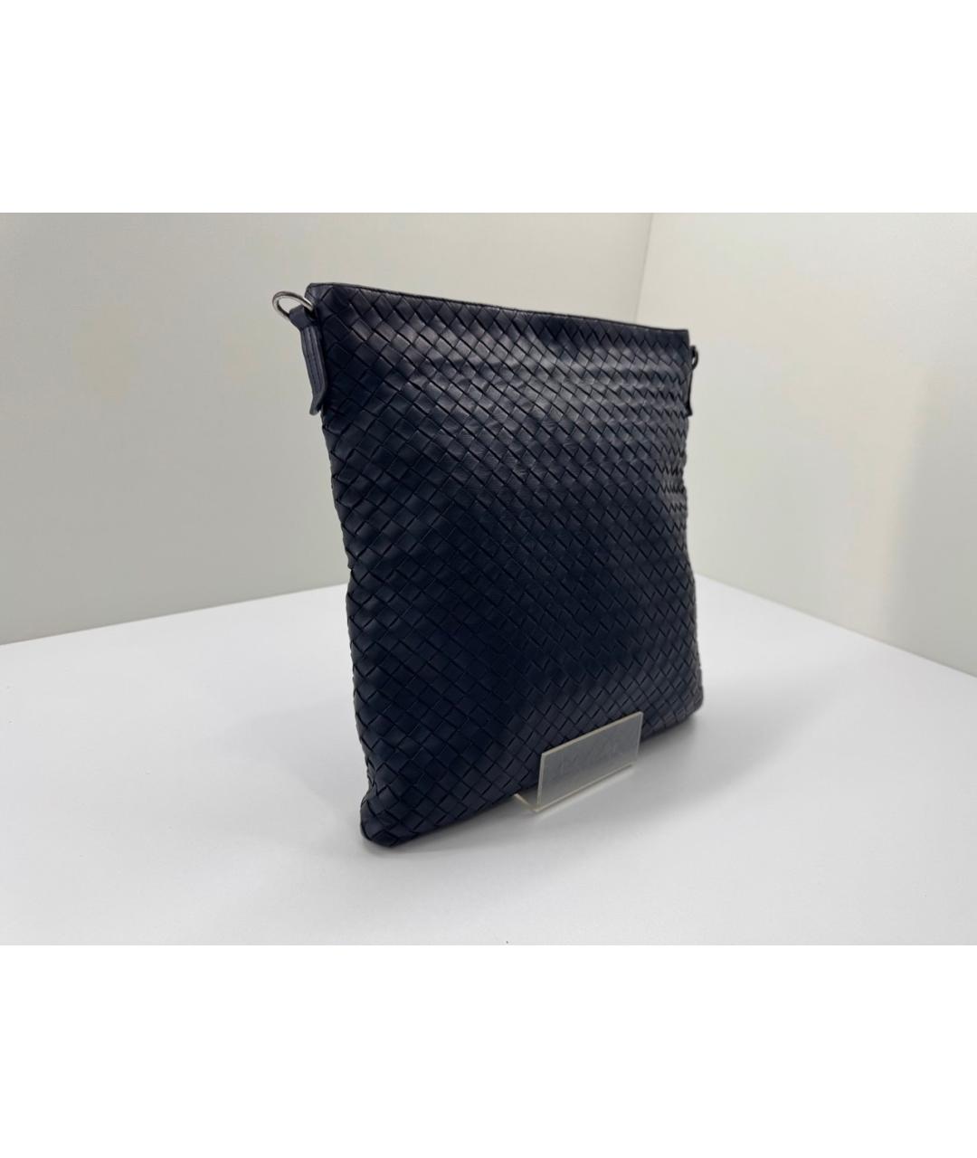 BOTTEGA VENETA Синяя кожаная сумка тоут, фото 3