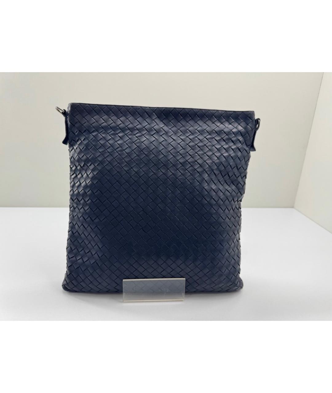 BOTTEGA VENETA Синяя кожаная сумка тоут, фото 5