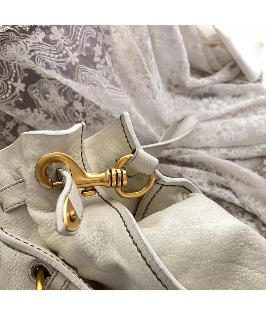 MIU MIU Бежевая кожаная сумка через плечо, фото 3