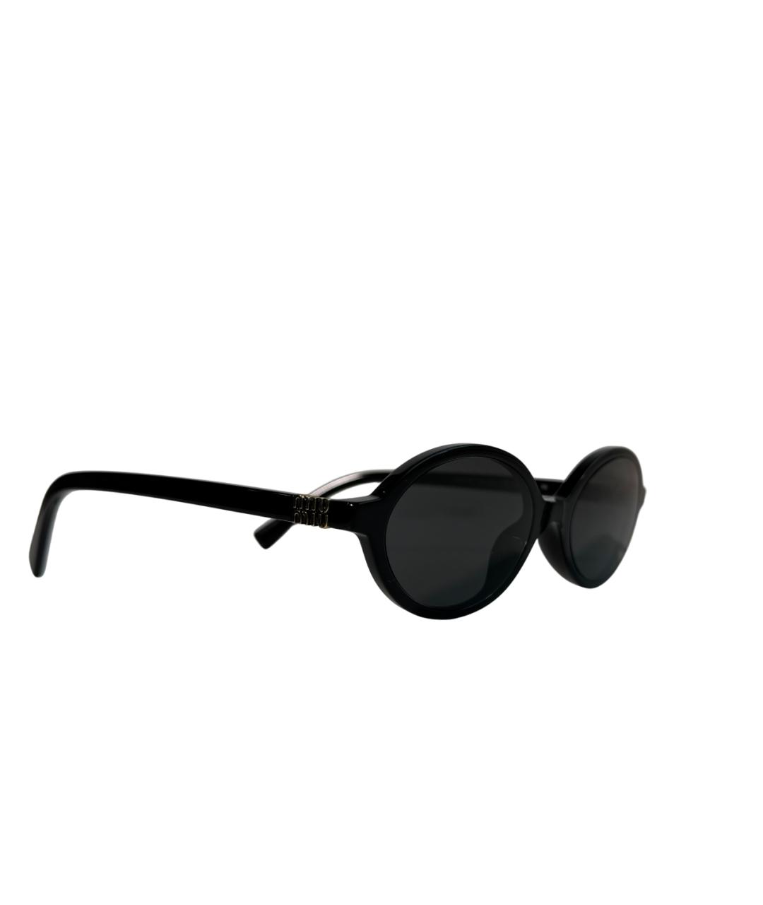 MIU MIU Черные пластиковые солнцезащитные очки, фото 2