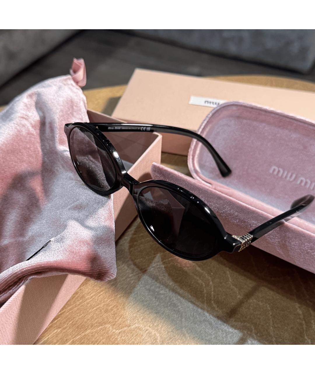 MIU MIU Черные пластиковые солнцезащитные очки, фото 5