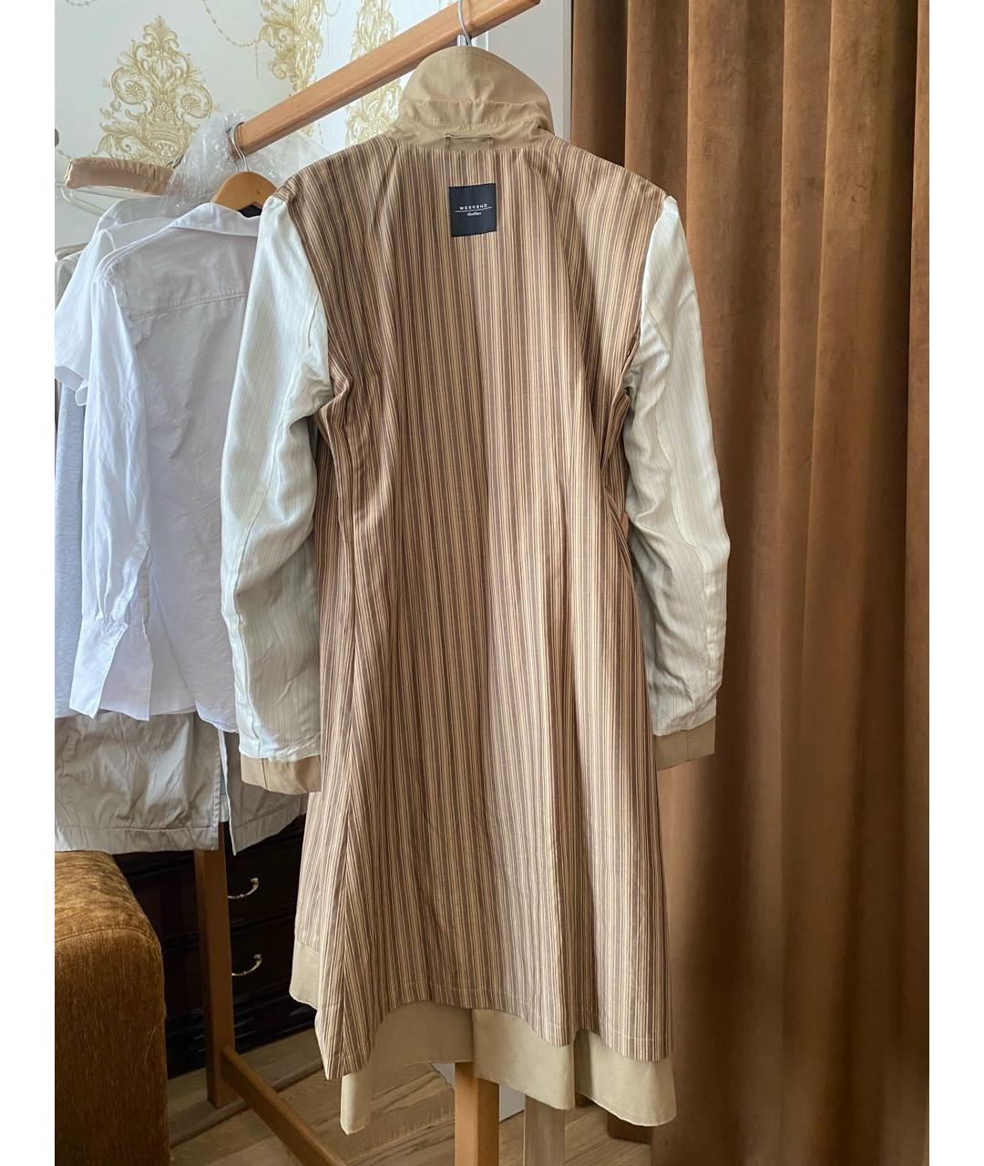 MAX MARA Бежевый хлопковый тренч/плащ, фото 3