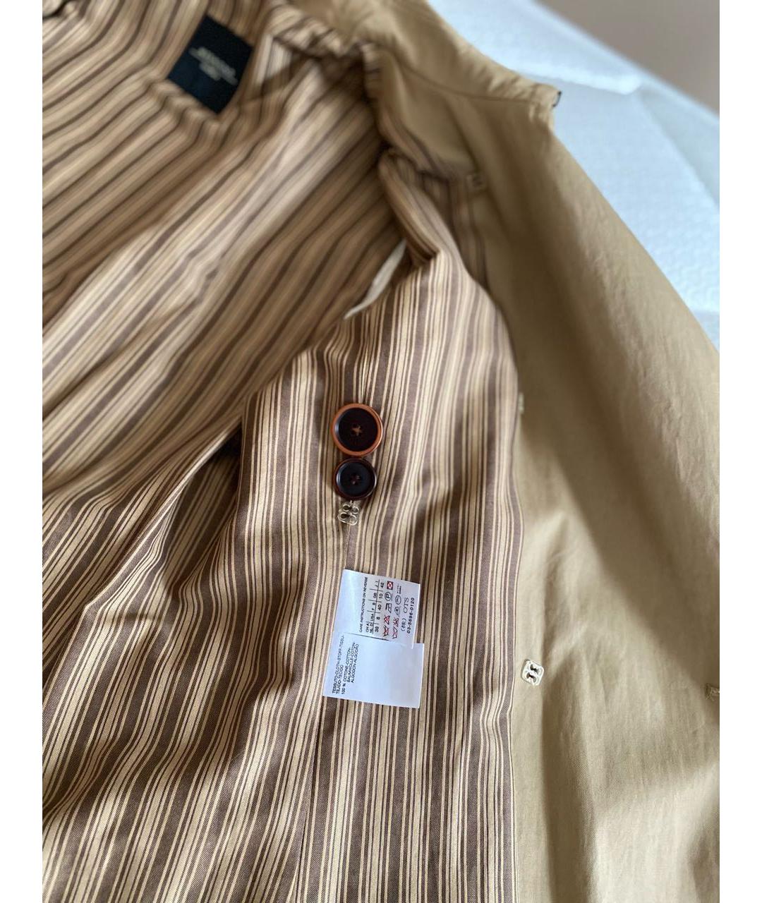 MAX MARA Бежевый хлопковый тренч/плащ, фото 4