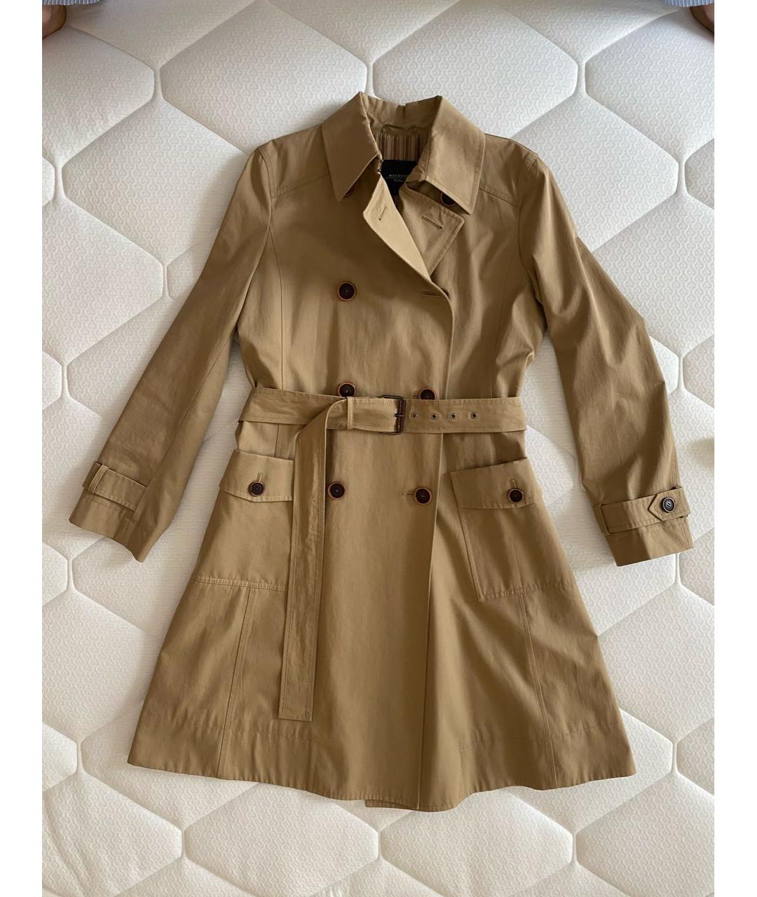 MAX MARA Бежевый хлопковый тренч/плащ, фото 6