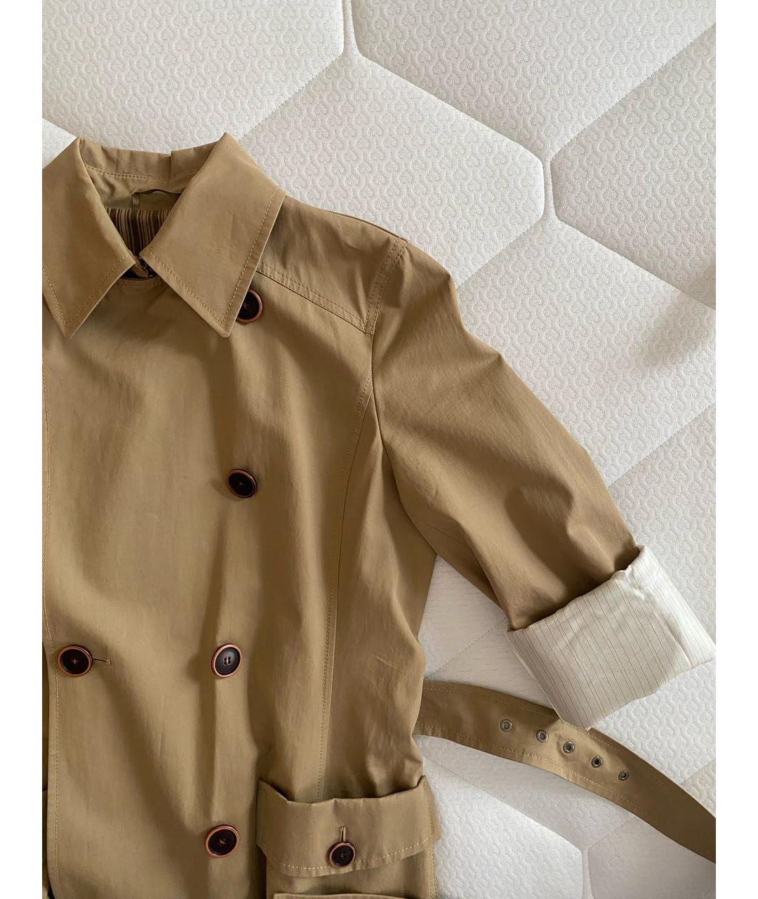 MAX MARA Бежевый хлопковый тренч/плащ, фото 5