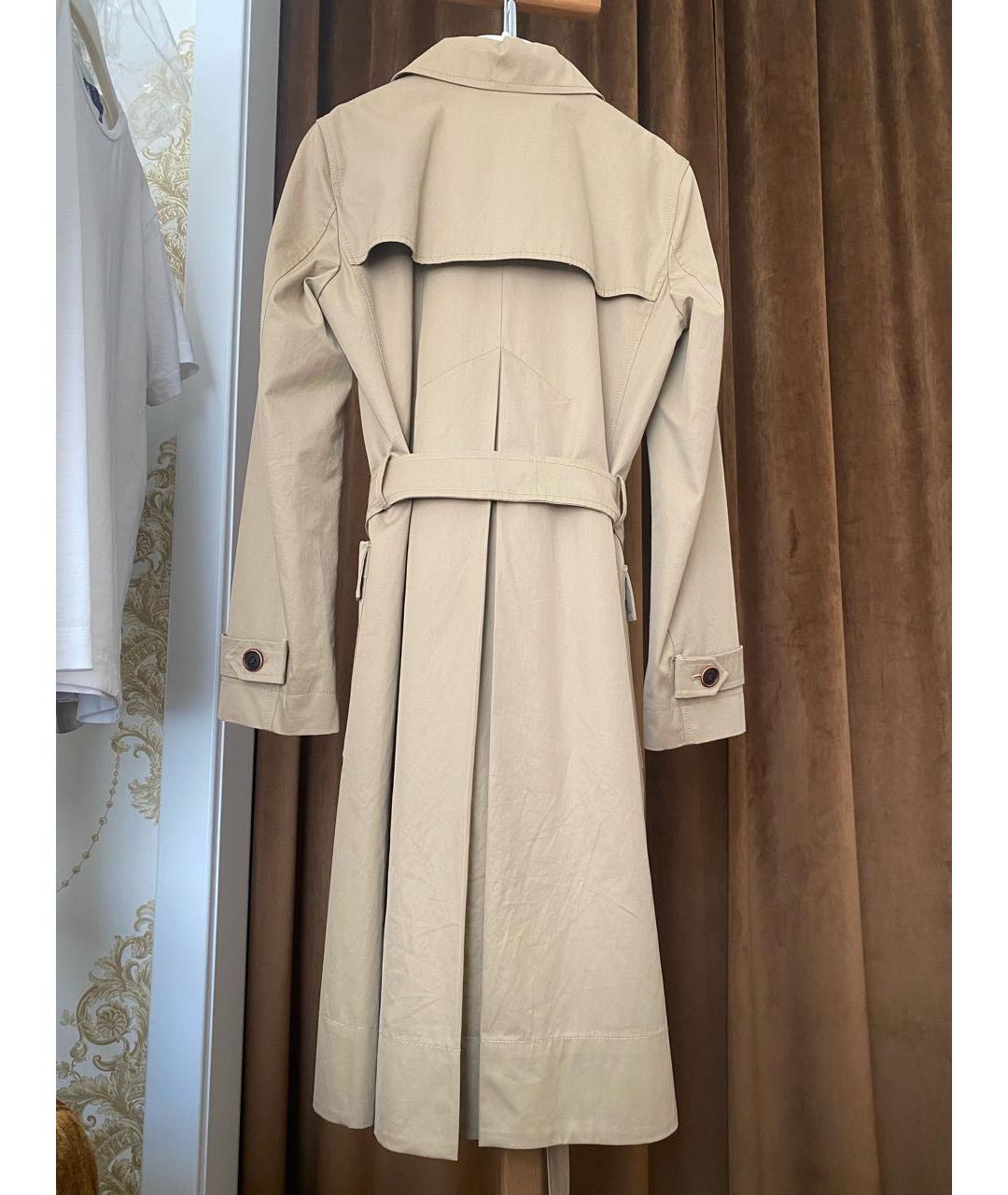 MAX MARA Бежевый хлопковый тренч/плащ, фото 2