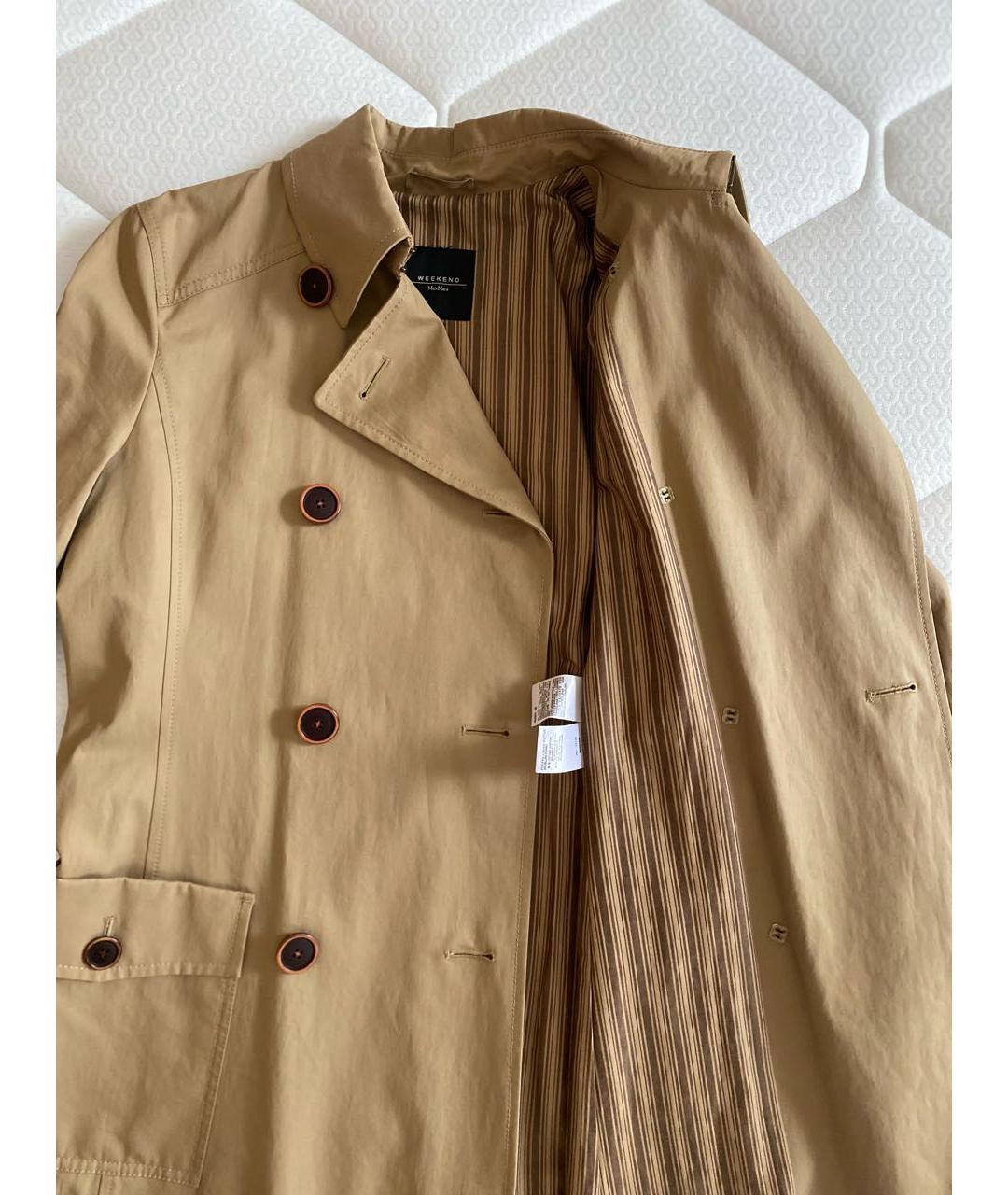 MAX MARA Бежевый хлопковый тренч/плащ, фото 7