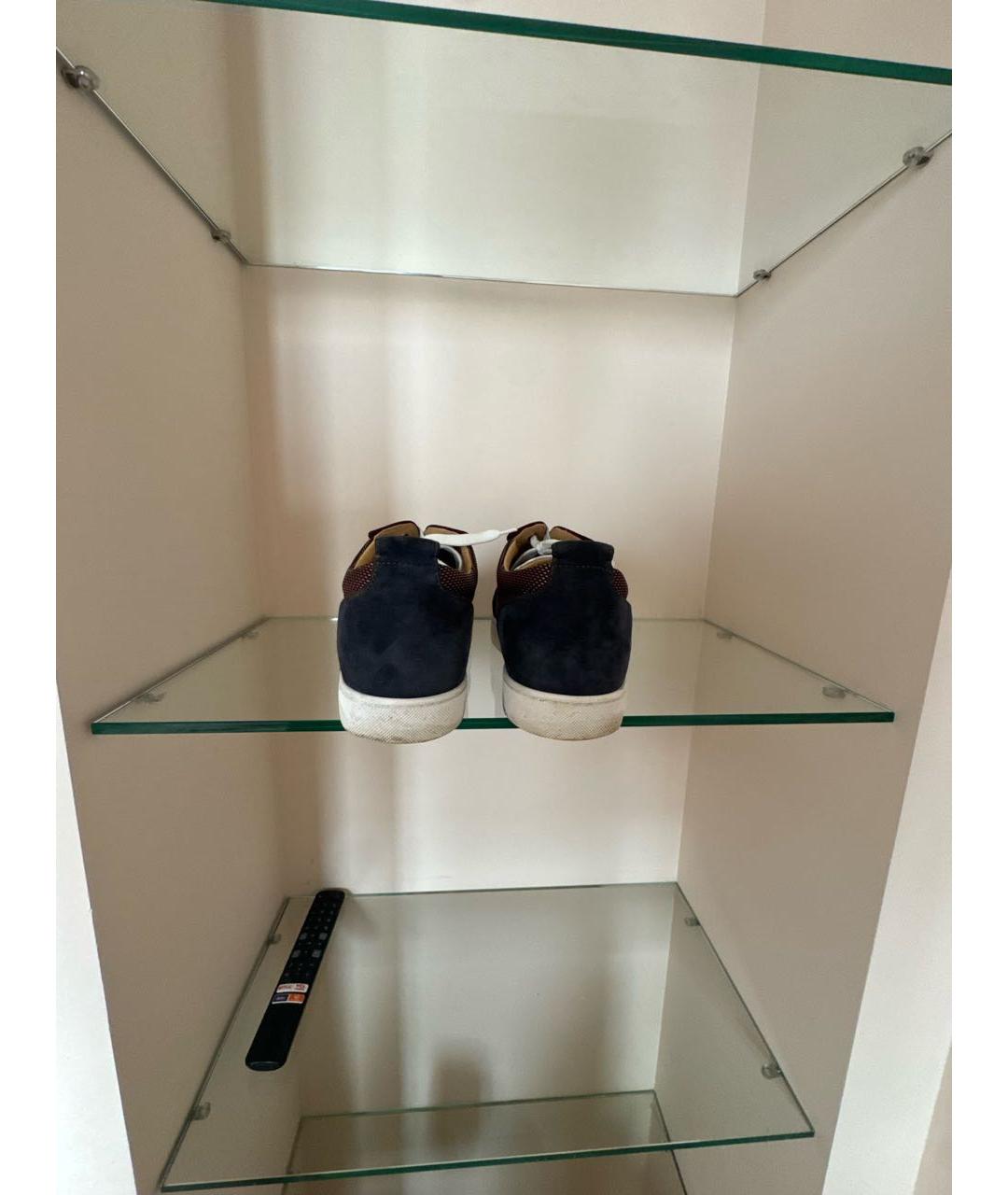 CHRISTIAN LOUBOUTIN Синие замшевые низкие кроссовки / кеды, фото 4