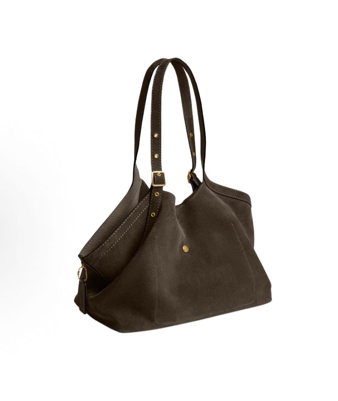 COACH Хаки замшевая сумка тоут, фото 2