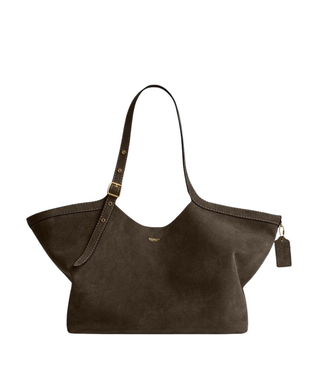 COACH Хаки замшевая сумка тоут, фото 10