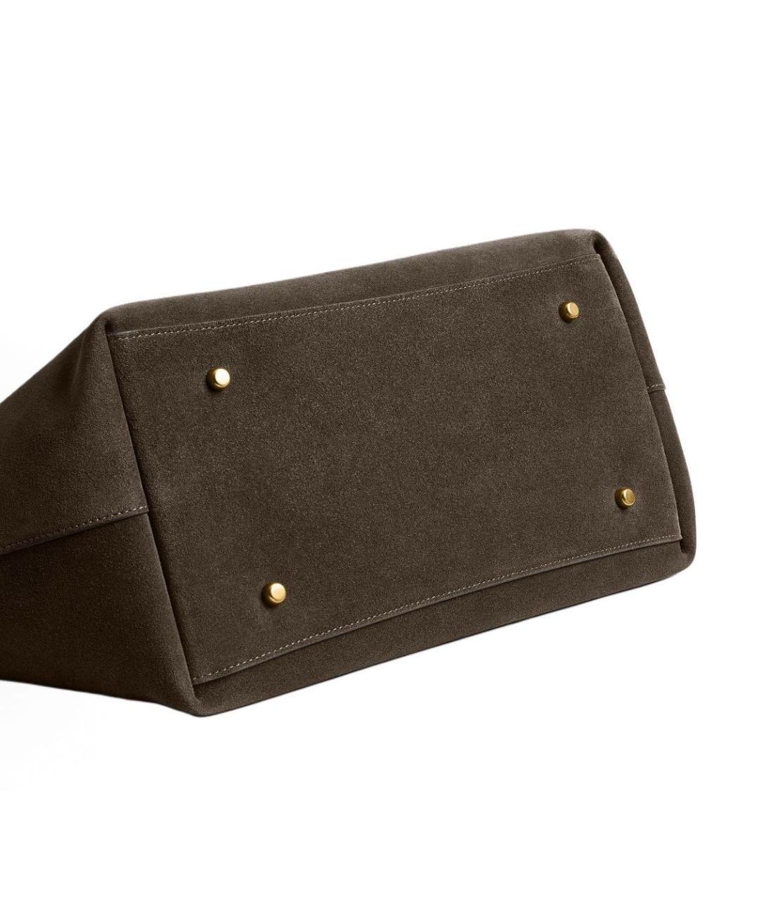 COACH Хаки замшевая сумка тоут, фото 4