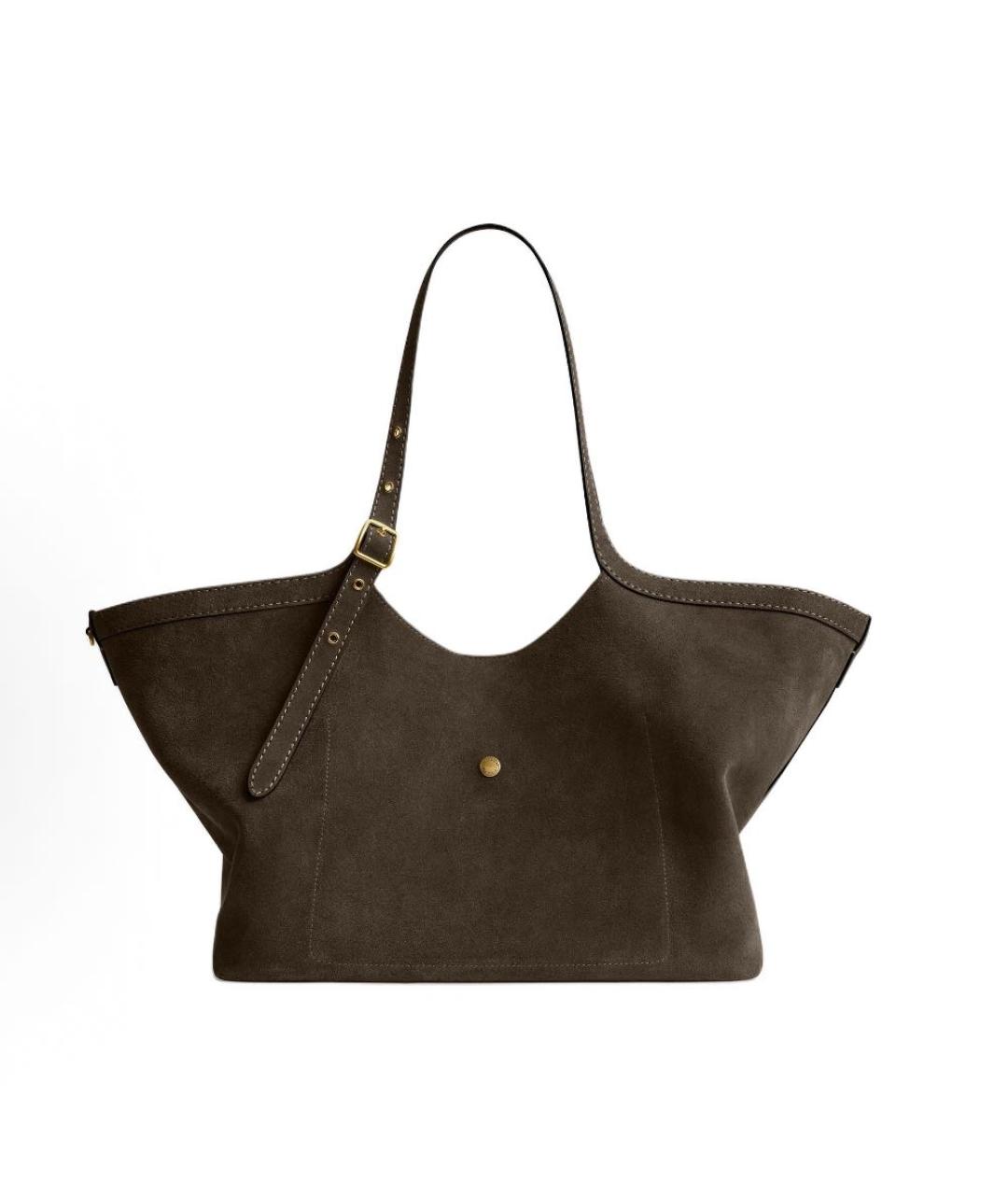 COACH Хаки замшевая сумка тоут, фото 3