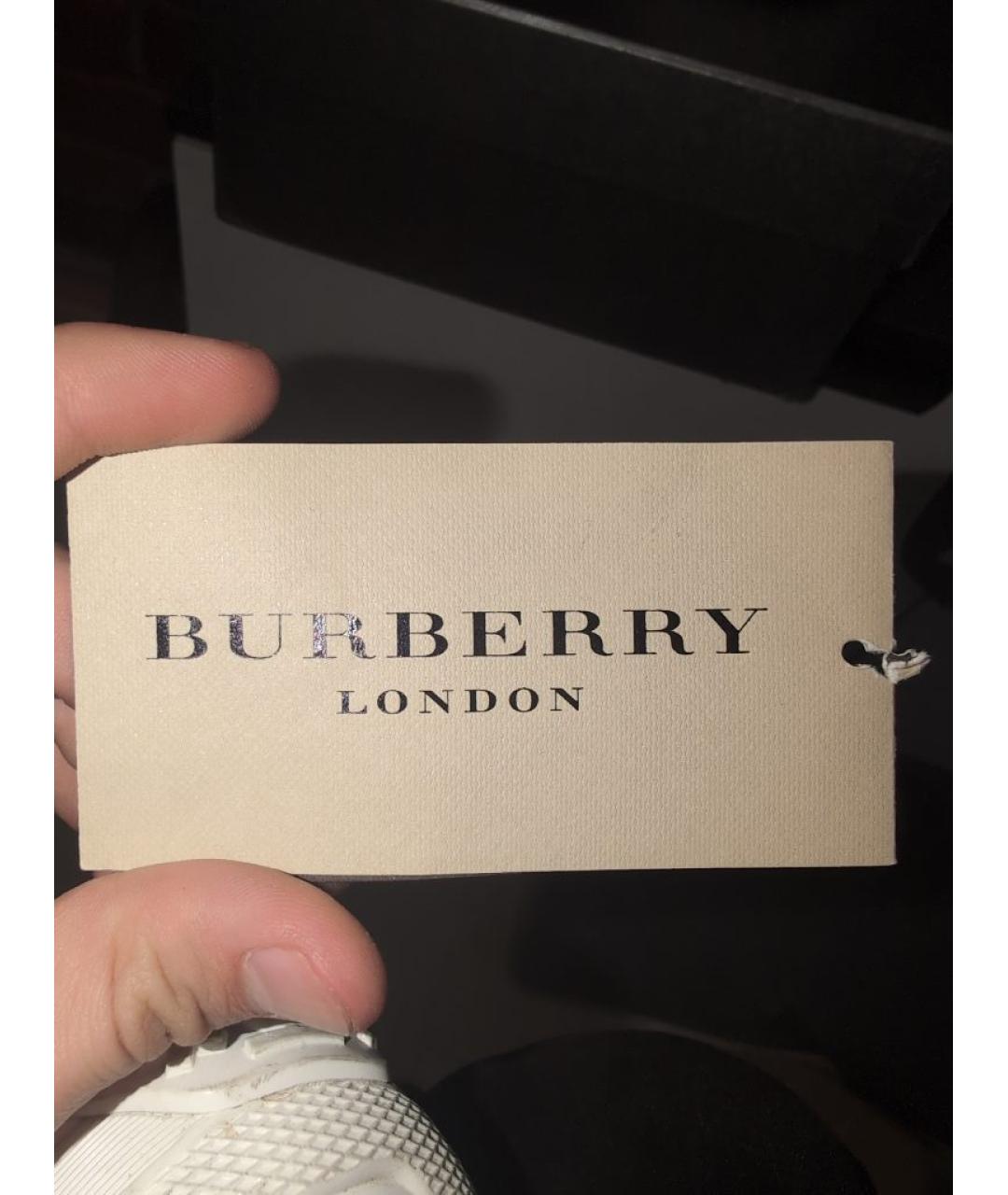 BURBERRY Белые низкие кроссовки / кеды, фото 6