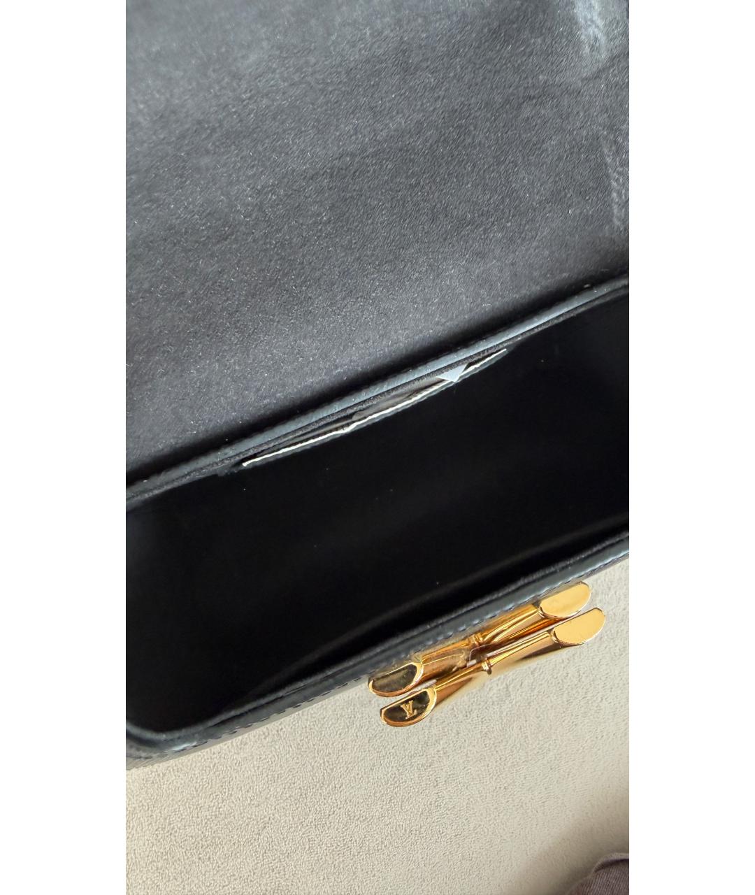 LOUIS VUITTON Черная кожаная сумка через плечо, фото 5