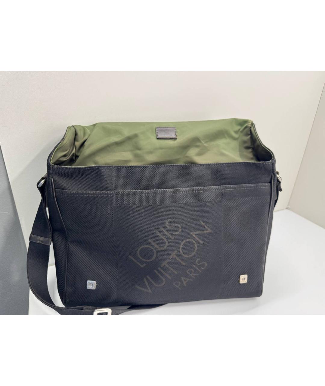 LOUIS VUITTON Черная тканевая сумка на плечо, фото 7