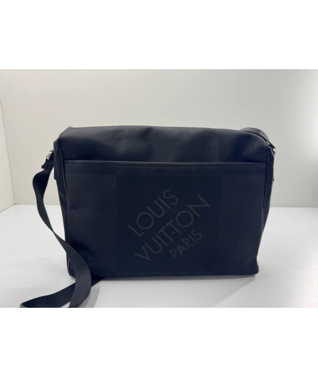 LOUIS VUITTON Черная тканевая сумка на плечо, фото 4
