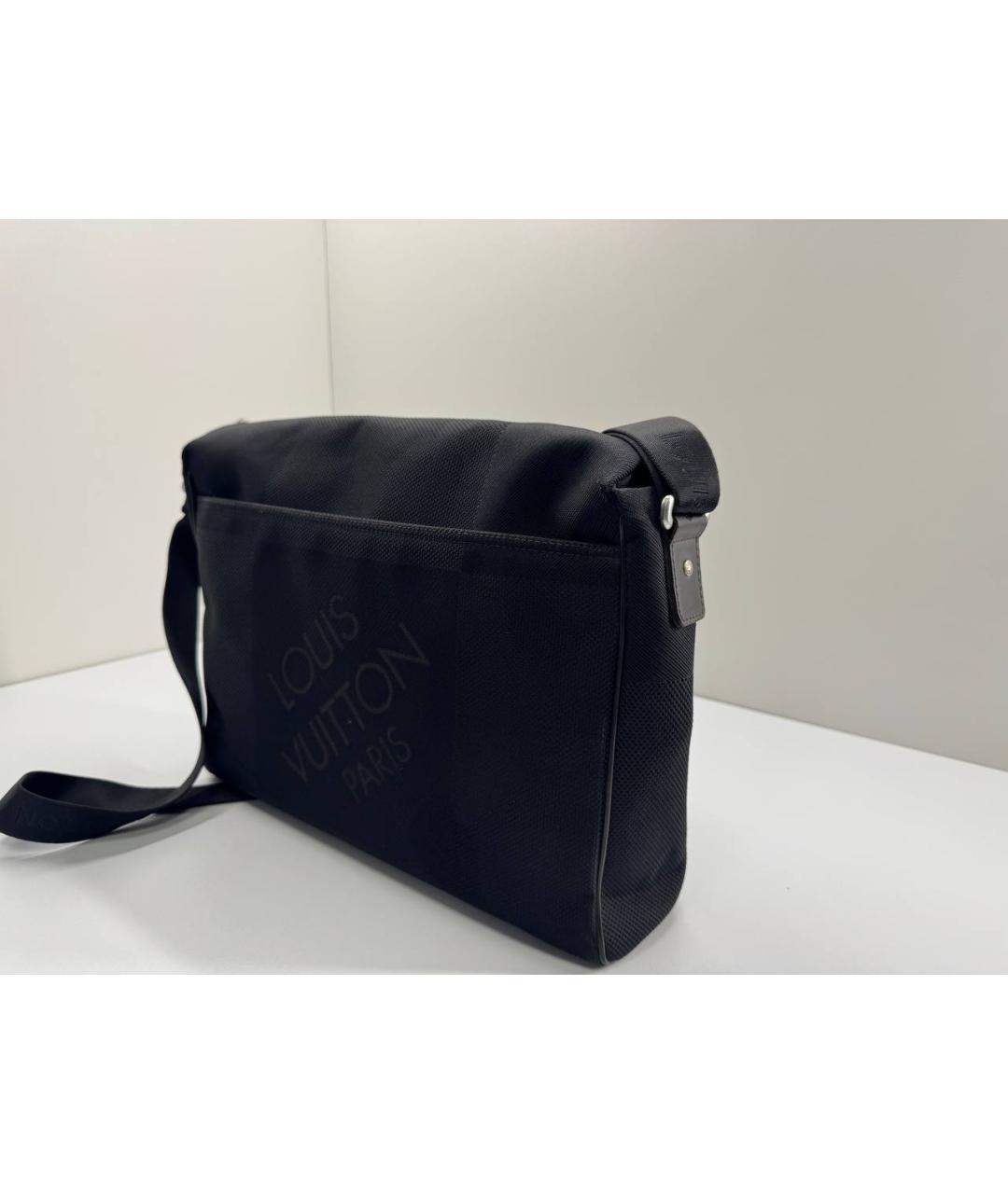 LOUIS VUITTON Черная тканевая сумка на плечо, фото 5