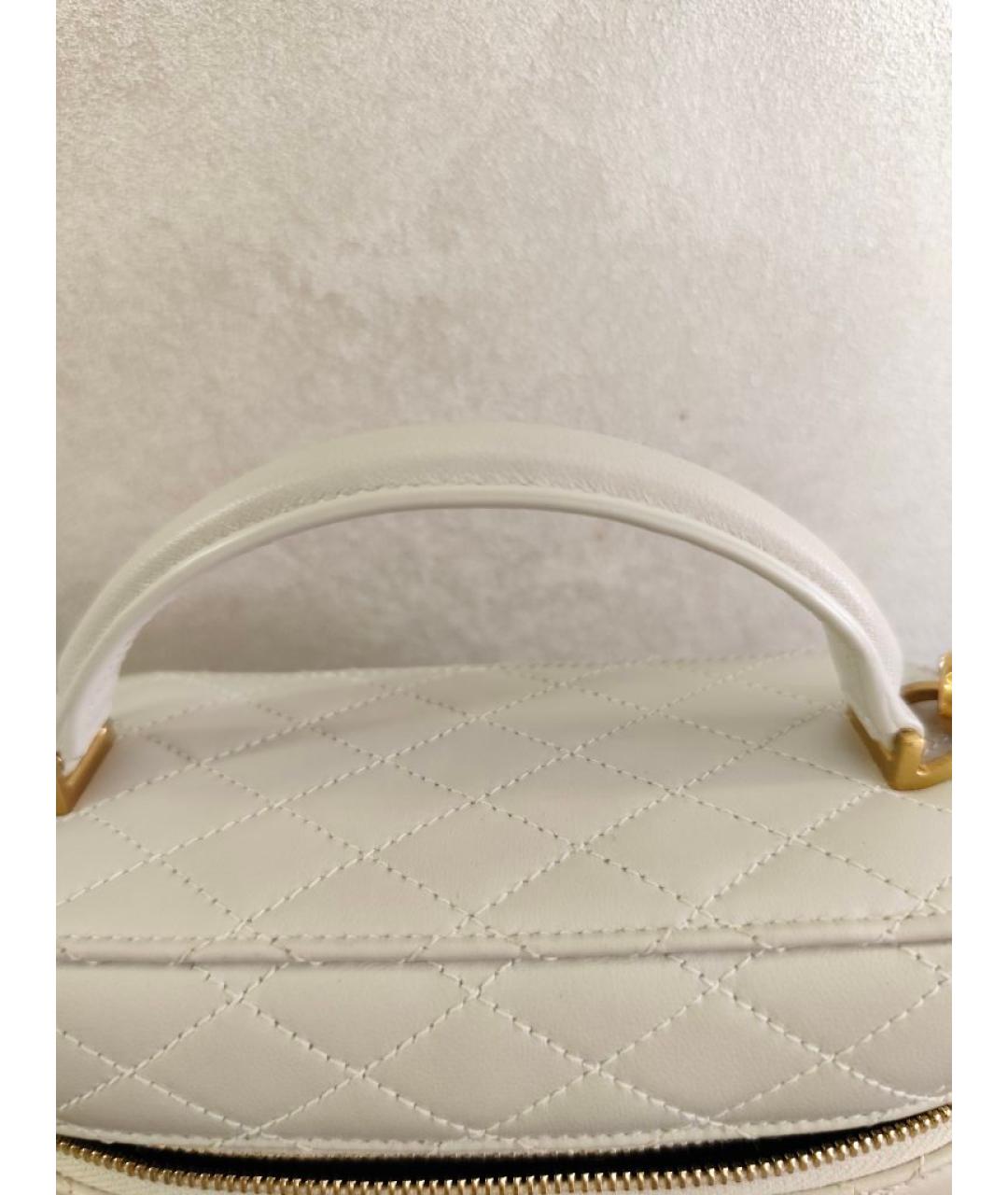 SAINT LAURENT Бежевая кожаная сумка через плечо, фото 2