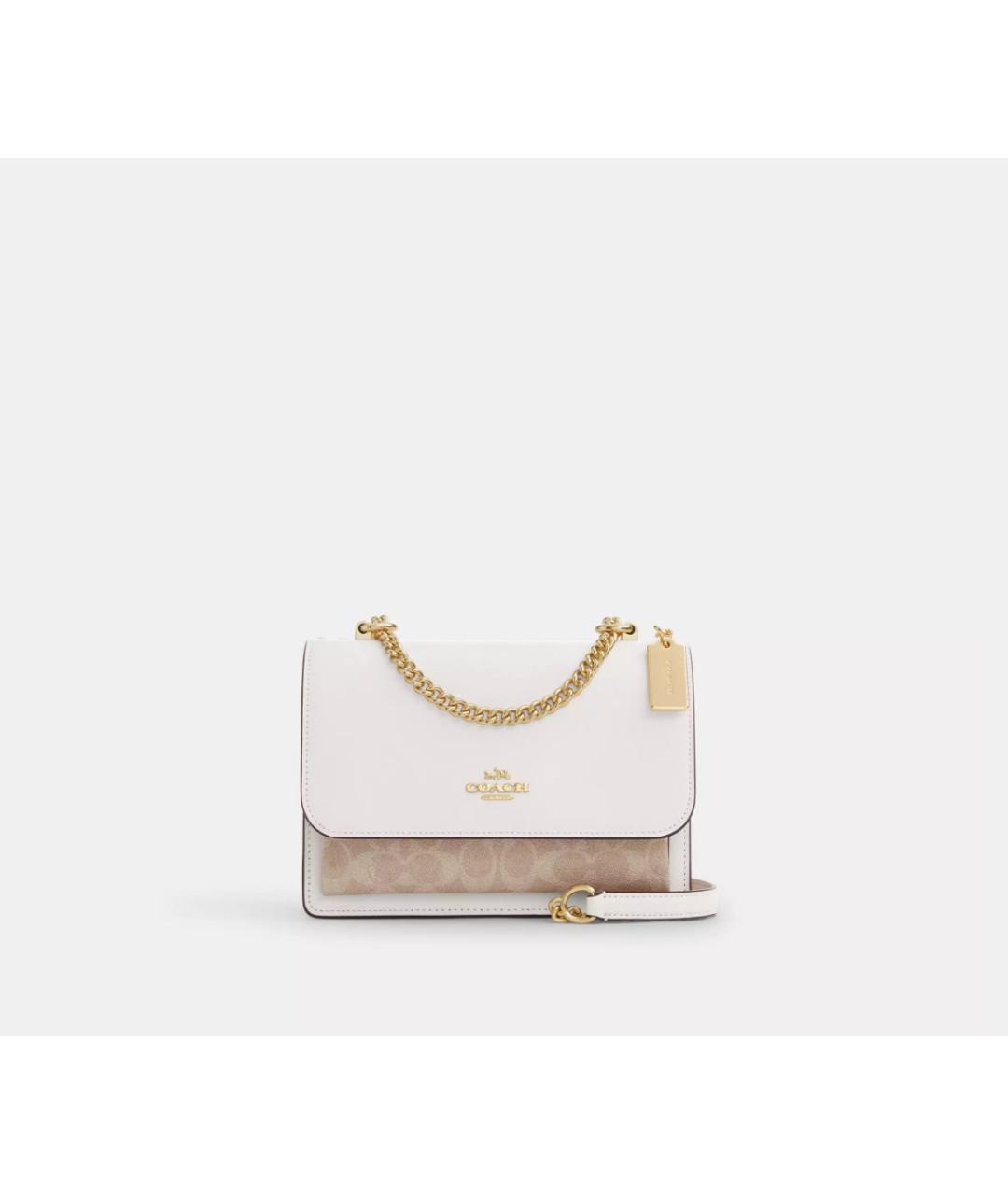 COACH Бежевая кожаная сумка через плечо, фото 10