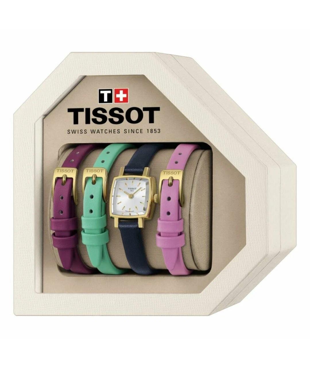 TISSOT Золотые кожаные часы, фото 4