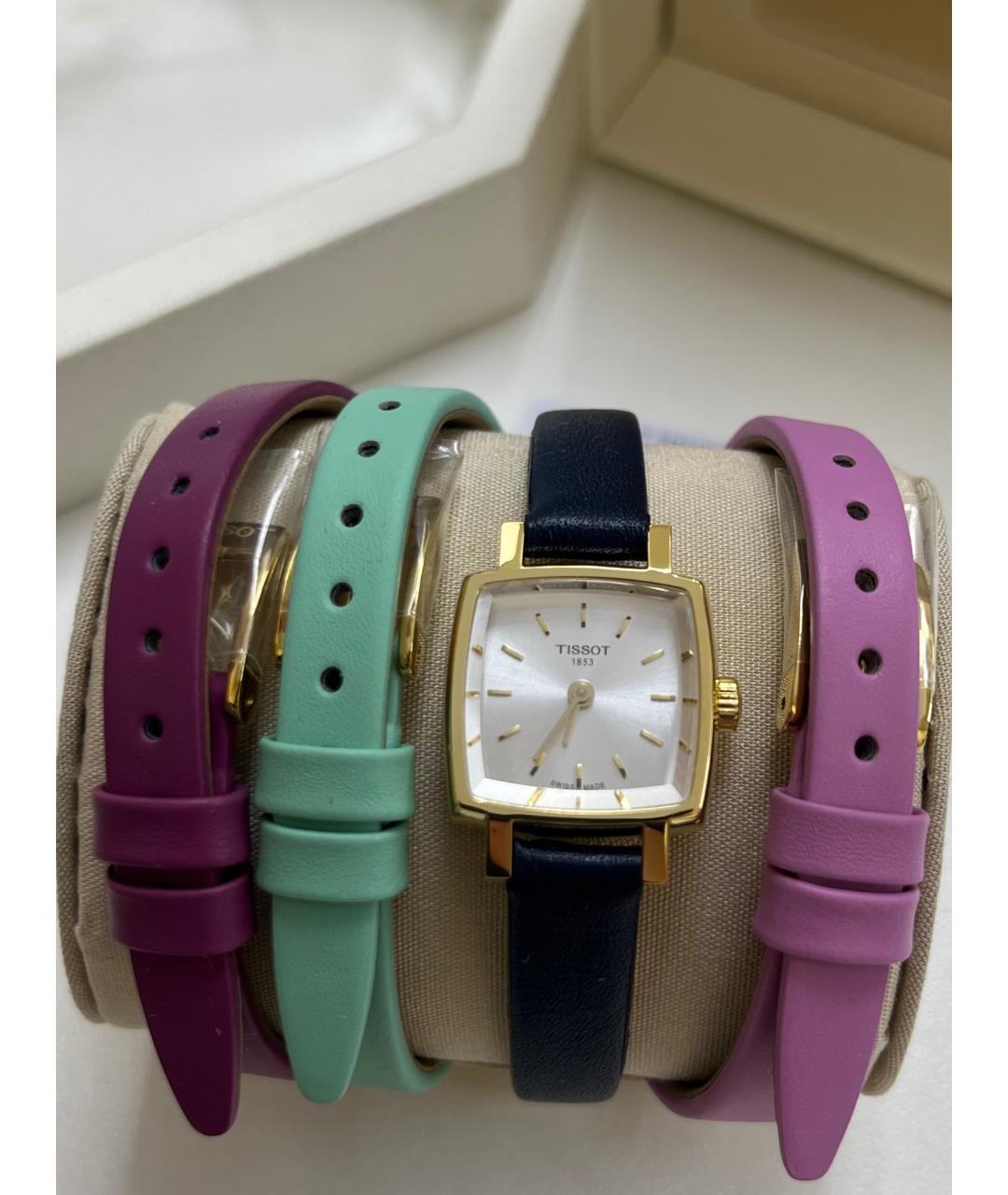 TISSOT Золотые кожаные часы, фото 6