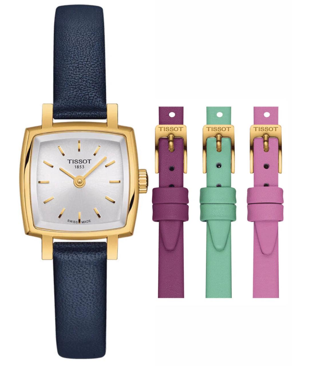 TISSOT Золотые кожаные часы, фото 1