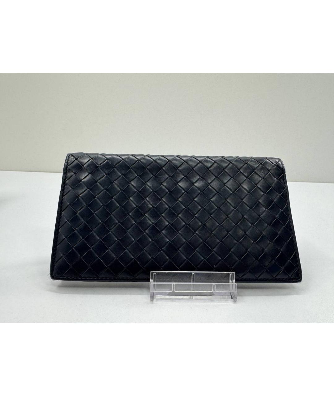 BOTTEGA VENETA Темно-синий кожаный кошелек, фото 6